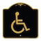 Signmission Designer Series Sign Large Handicapped, Black & Gold Aluminum Sign, 18" x 18", BG-1818-23889 A-DES-BG-1818-23889 - alternate 1